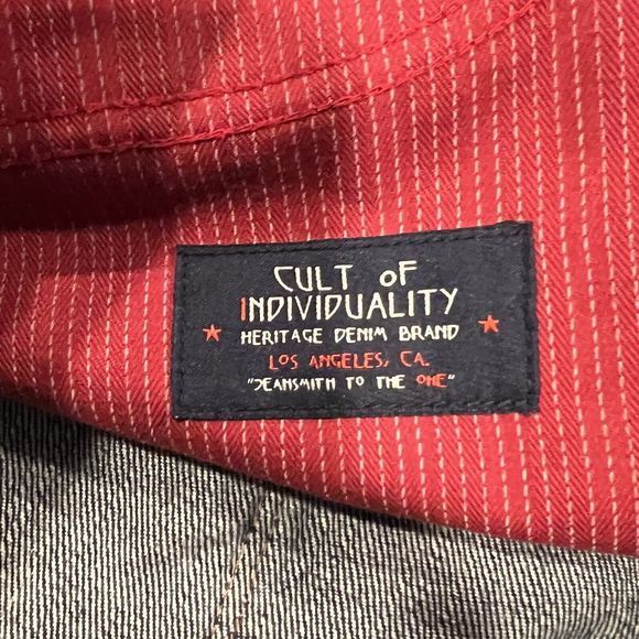 Cult of Individuality Men Rebel Cargo Zip Moto Straight Denim Jeans 38x34 (39X31 - Picture 13 of 16